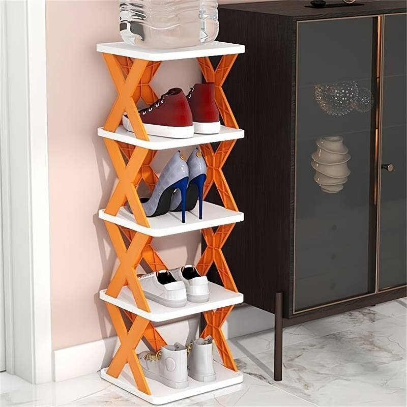 5 Layers Stackable Vertical Space Saving Shoe Rack